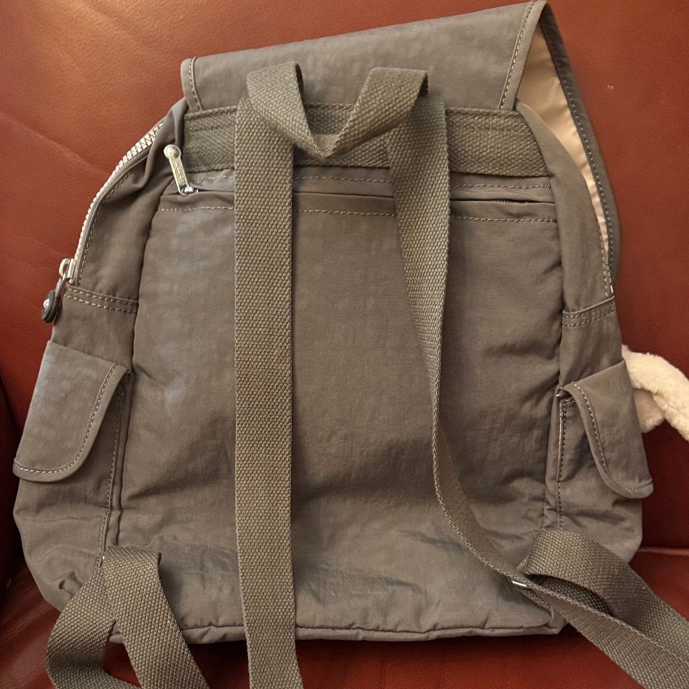 Kipling Charcoal Backpack with Monkey Keychain - image 3